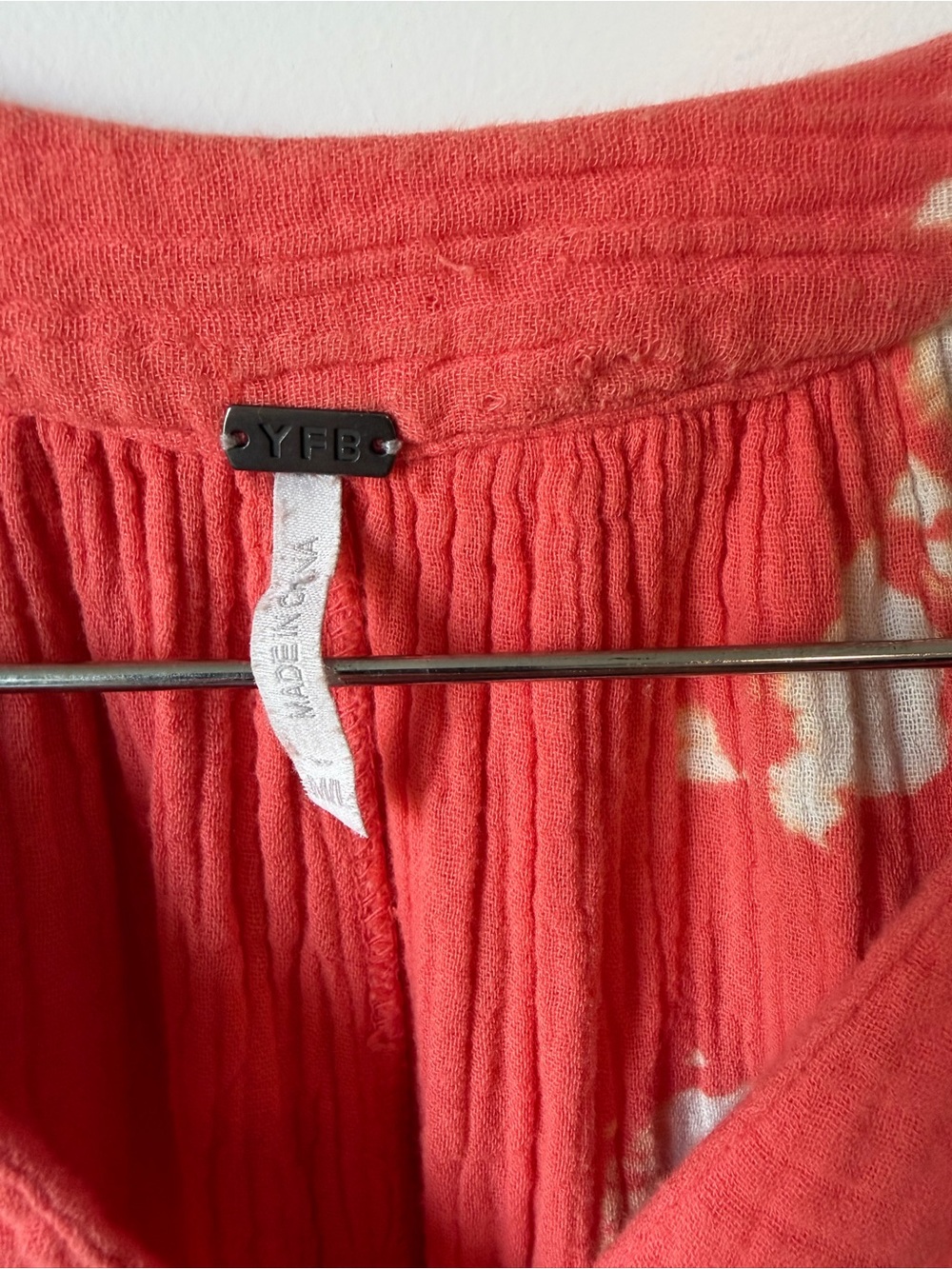 YBF Brand Coral Tie-Dye Caftan Dress or Swim Cover-Up - Picture 5 of 6